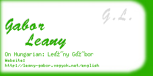 gabor leany business card